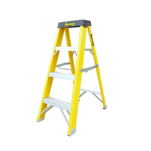 FIBREGLASS SWINGBACK 4 THREAD STEP LADDER